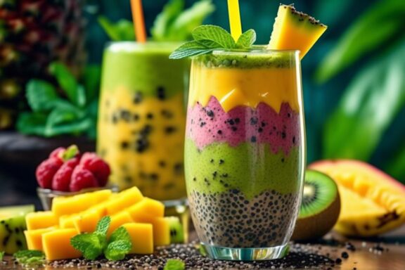 refreshing and nutritious tropical smoothie