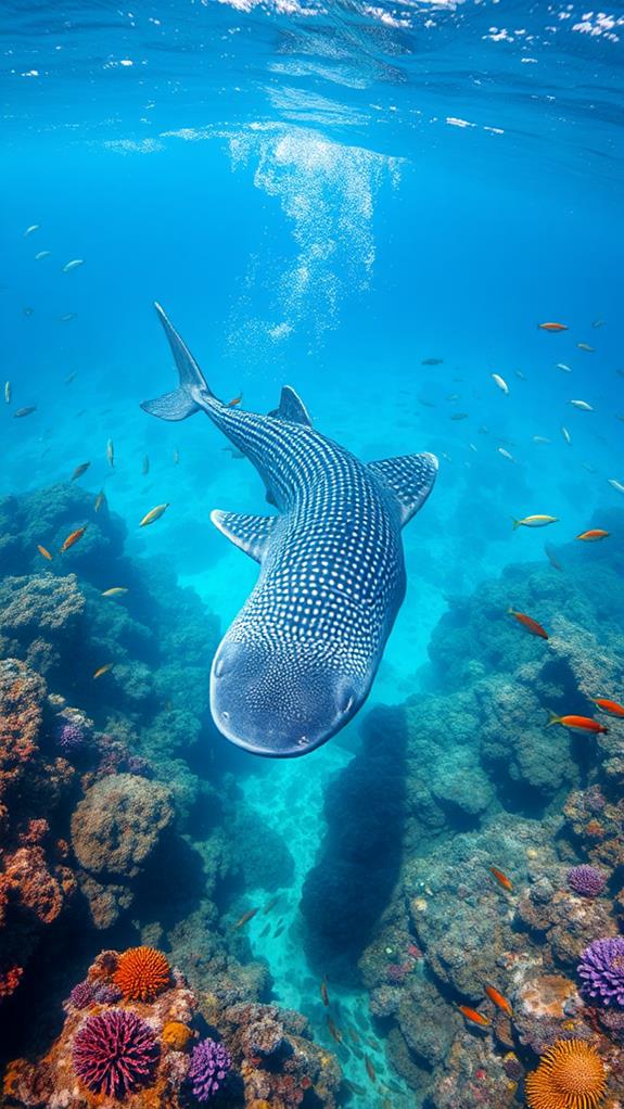 swim among maldives whale sharks